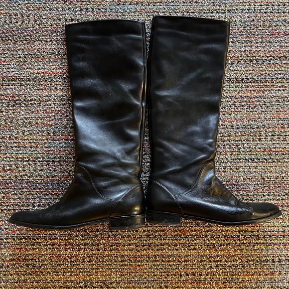 Stuart Weitzmen Black Leather Knee-High Boots size 9 M - Picture 2 of 15